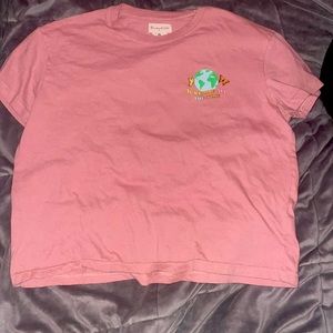 Pink loose cropped shirt